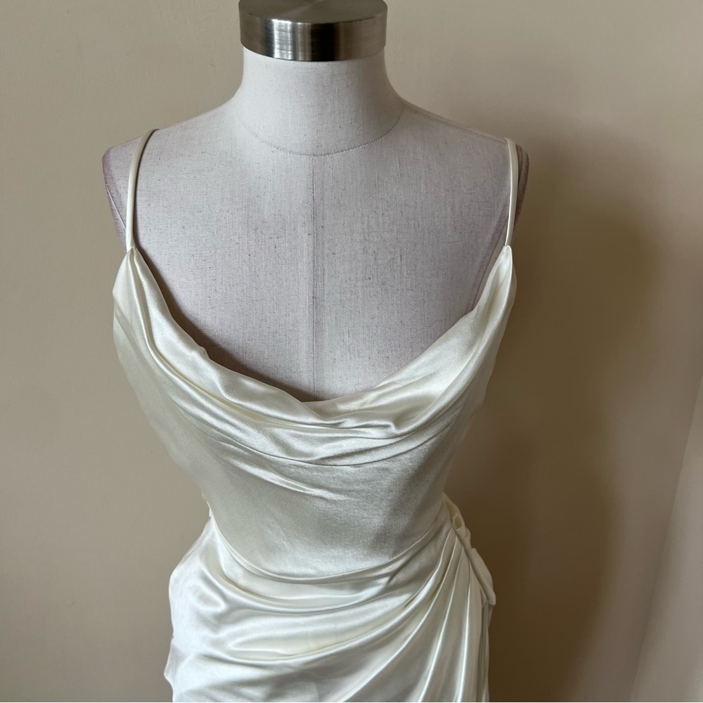 New! House CB London Reva silky cowl draped neck dress 13499 - Picture 7 of 16